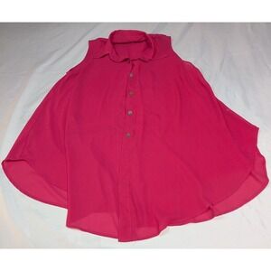 La Palapa Blouse Womens Small Pink Excellent Sleeveless Trapeze High Low Top